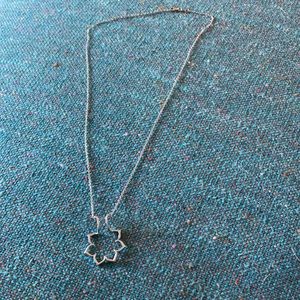 Sterling silver flower sunflower pendant ring holder 18 inch chain 925 stamp